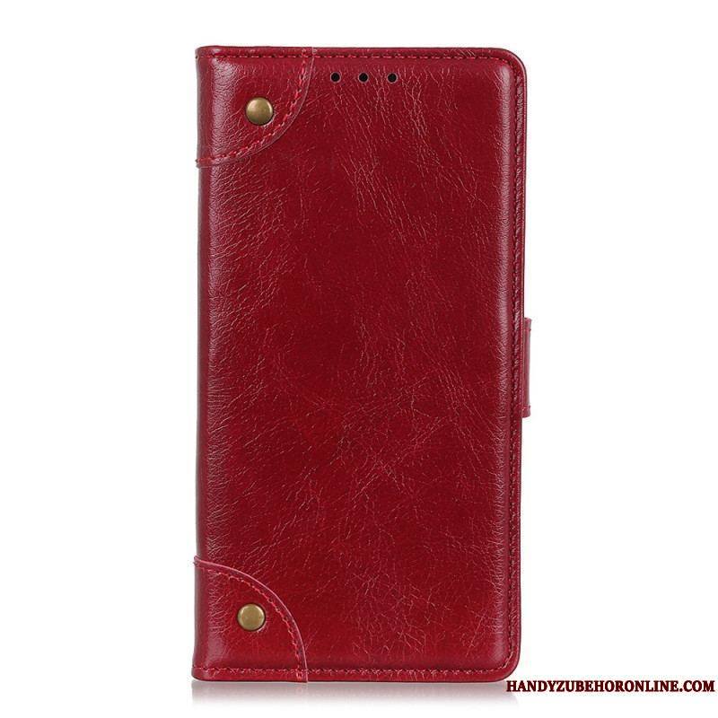 Housse Xiaomi Redmi Note 11 / 11s Style Cuir Nappa Rivets Vintage