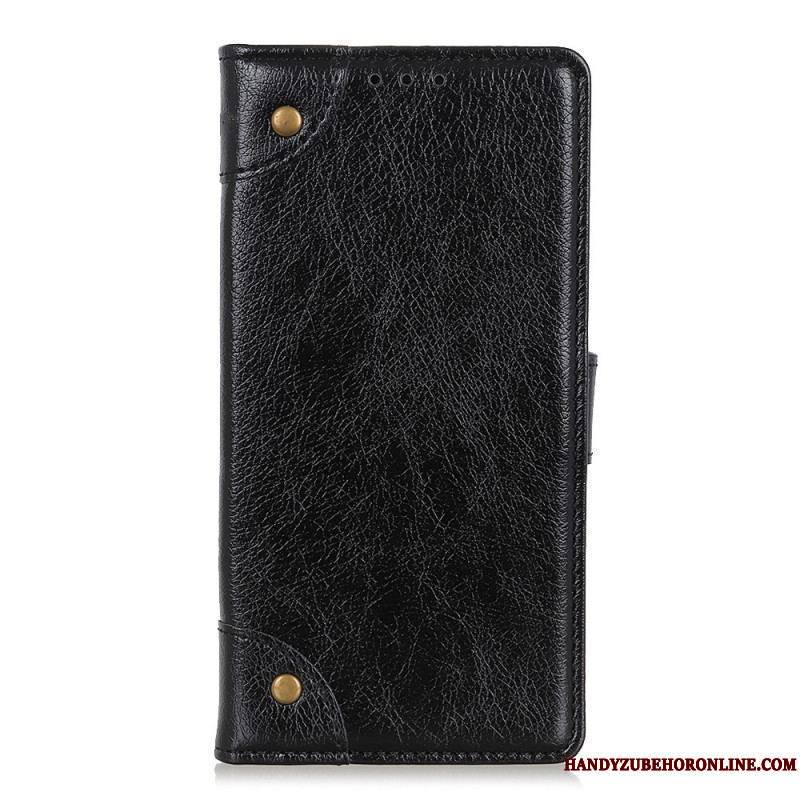 Housse Xiaomi Redmi Note 11 Pro / Note 11 Pro 5G Style Cuir Nappa Rivets Vintage