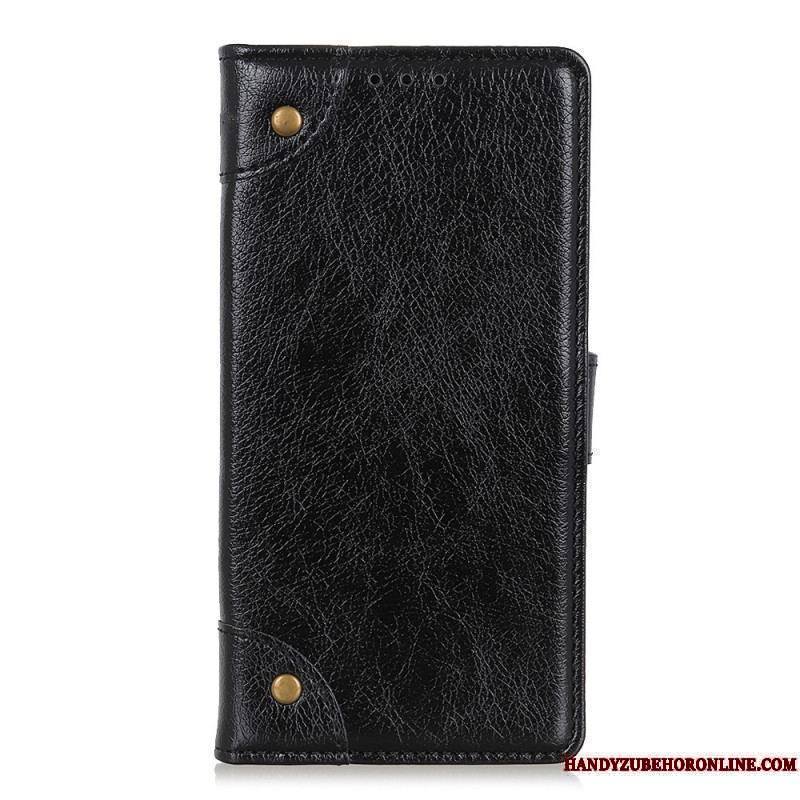 Housse Xiaomi Redmi Note 11 Pro / Note 11 Pro 5G Style Cuir Nappa Rivets Vintage