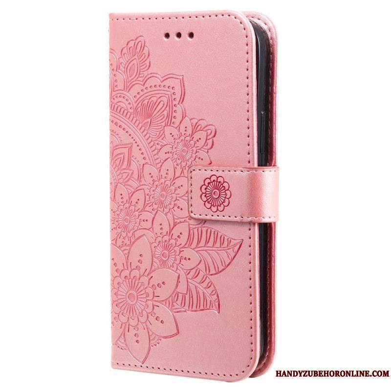 Housse Xiaomi Redmi Note 12/Poco X5 5G Fleur Mandala à Lanière