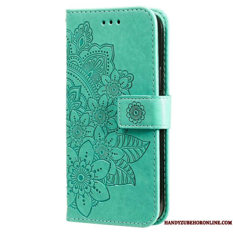 Housse Xiaomi Redmi Note 12/Poco X5 5G Fleur Mandala à Lanière