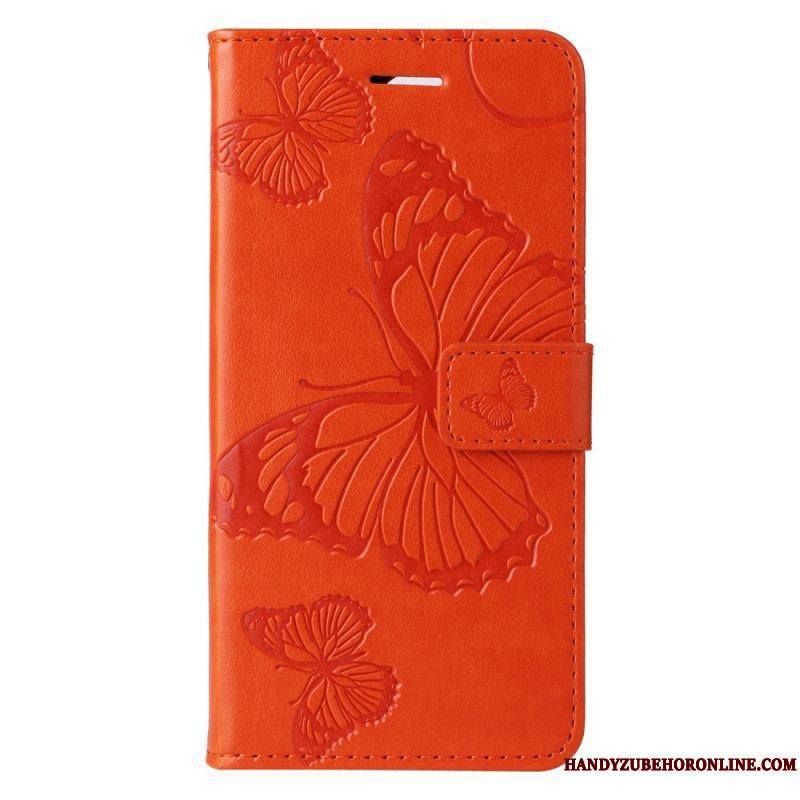 Housse Xiaomi Redmi Note 12/Poco X5 5G Papillons Géants à Lanière