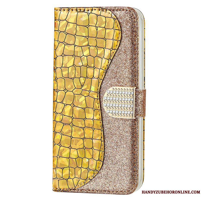 Housse iPhone 13 Mini Croco Diamants