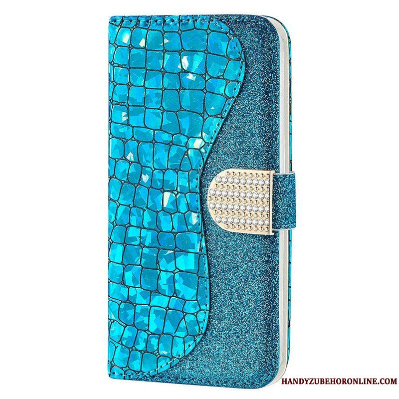 Housse iPhone 13 Mini Croco Diamants