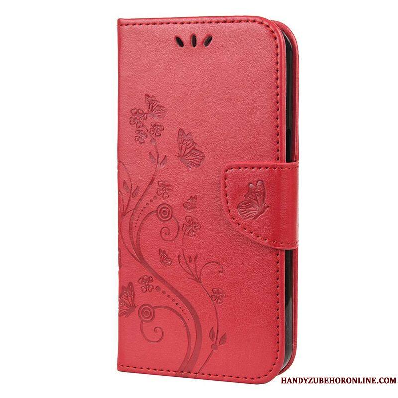 Housse iPhone 13 Mini Florale à Lanière