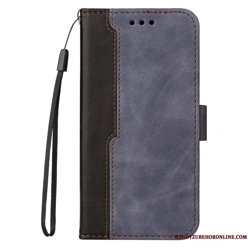 Housse iPhone 13 Mini Simili Cuir Bicolore