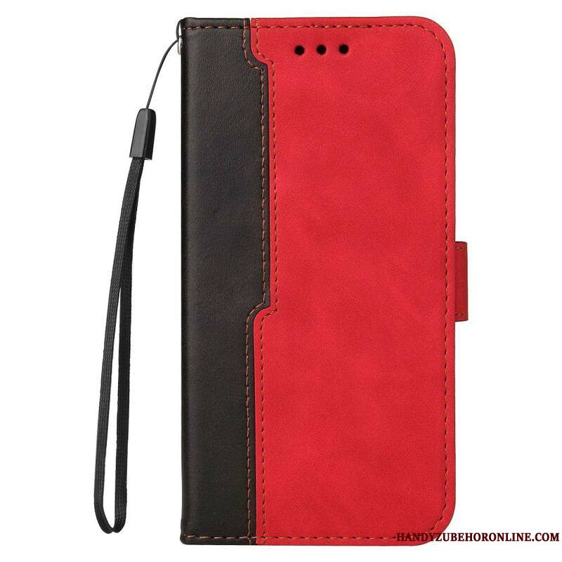 Housse iPhone 13 Mini Simili Cuir Bicolore