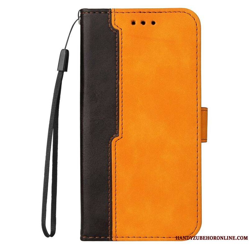 Housse iPhone 13 Mini Simili Cuir Bicolore