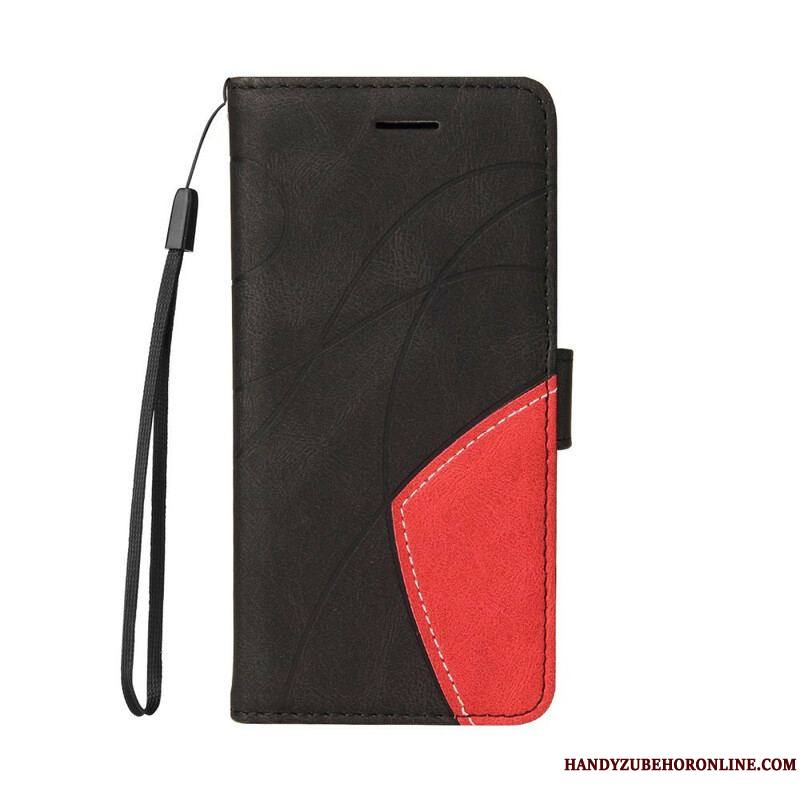 Housse iPhone 13 Mini Simili Cuir Bicolore Signature