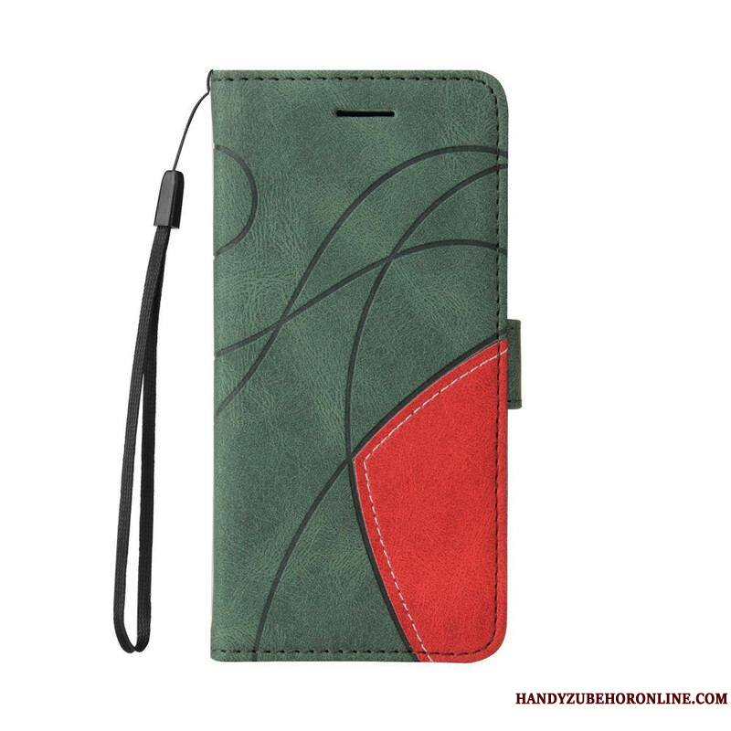 Housse iPhone 13 Mini Simili Cuir Bicolore Signature