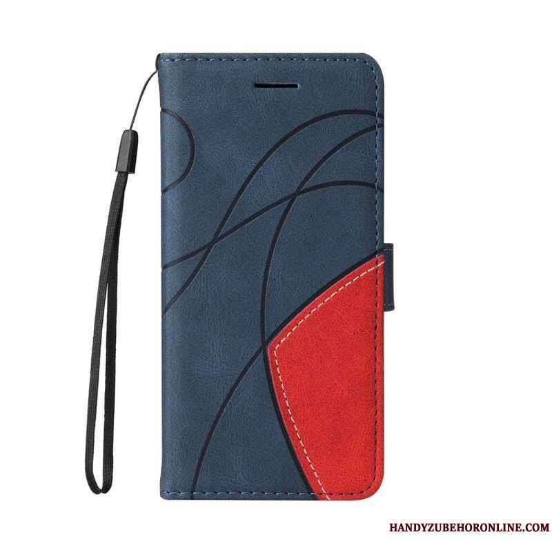 Housse iPhone 13 Mini Simili Cuir Bicolore Signature