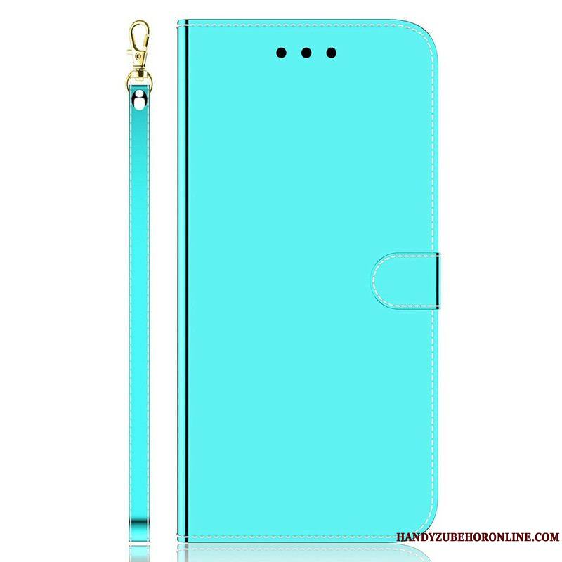 Housse iPhone 13 Mini Simili Cuir Couverture Miroir