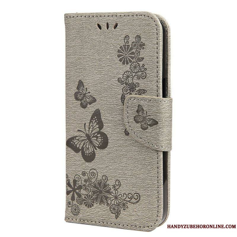 Housse iPhone 13 Mini Splendides Papillons à Lanière