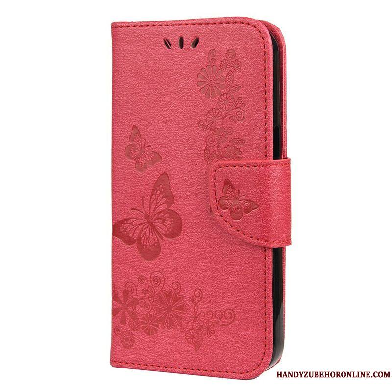 Housse iPhone 13 Mini Splendides Papillons à Lanière