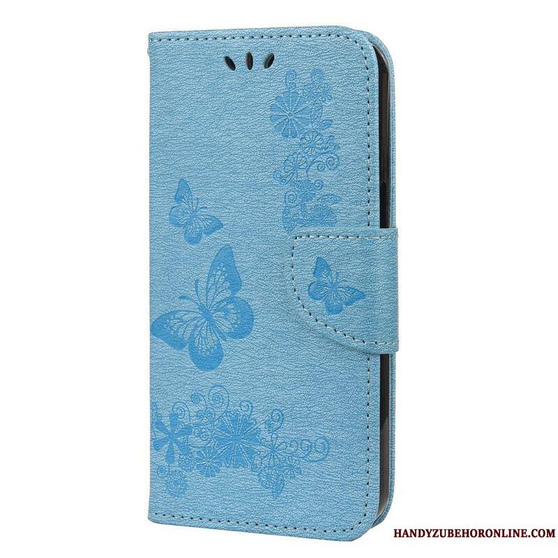 Housse iPhone 13 Mini Splendides Papillons à Lanière