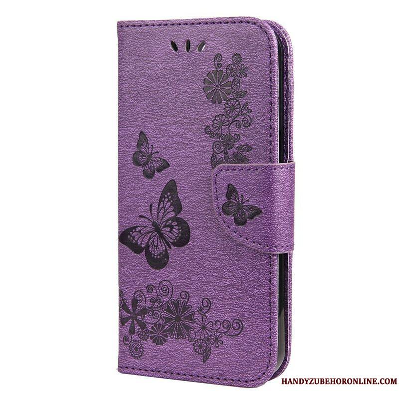 Housse iPhone 13 Mini Splendides Papillons à Lanière