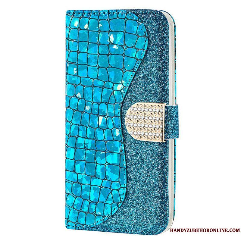 Housse iPhone 13 Pro Max Croco Diamants