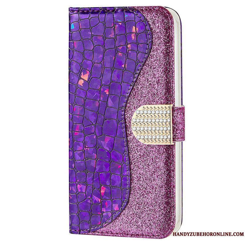 Housse iPhone 13 Pro Max Croco Diamants