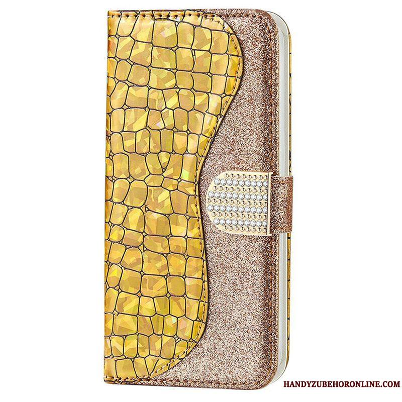 Housse iPhone 13 Pro Max Croco Diamants