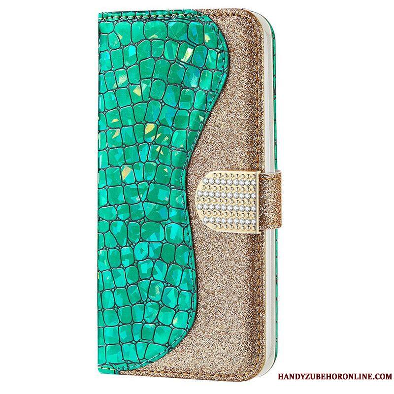 Housse iPhone 13 Pro Max Croco Diamants