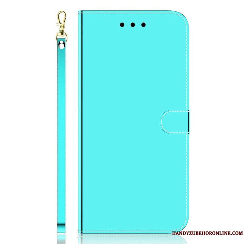 Housse iPhone 13 Pro Max Simili Cuir Couverture Miroir