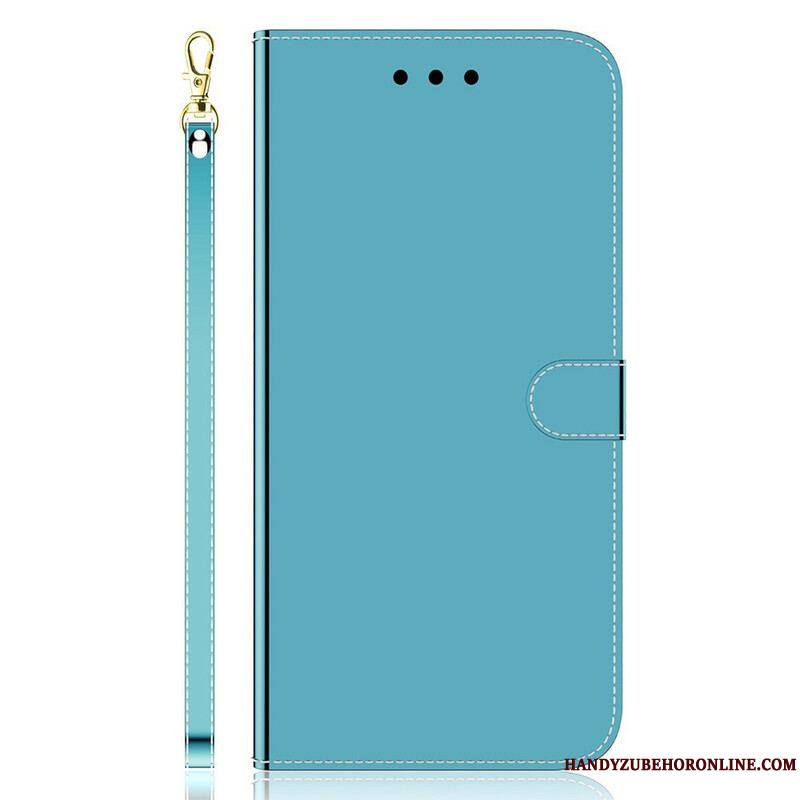 Housse iPhone 13 Pro Simili Cuir Couverture Miroir