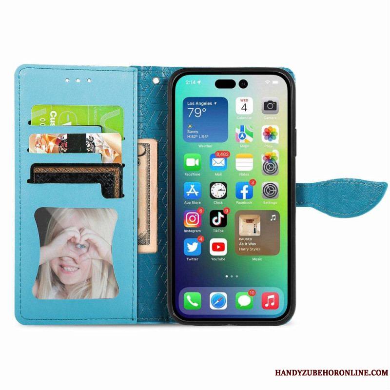 Housse iPhone 14 Plus Feuilles Tribales