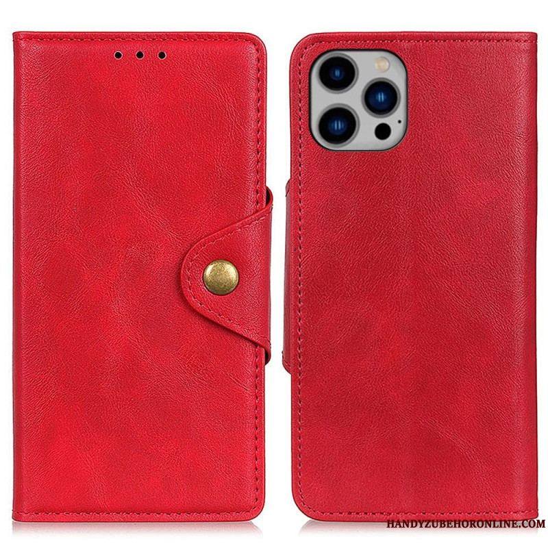 Housse iPhone 14 Plus Simili Cuir Bouton