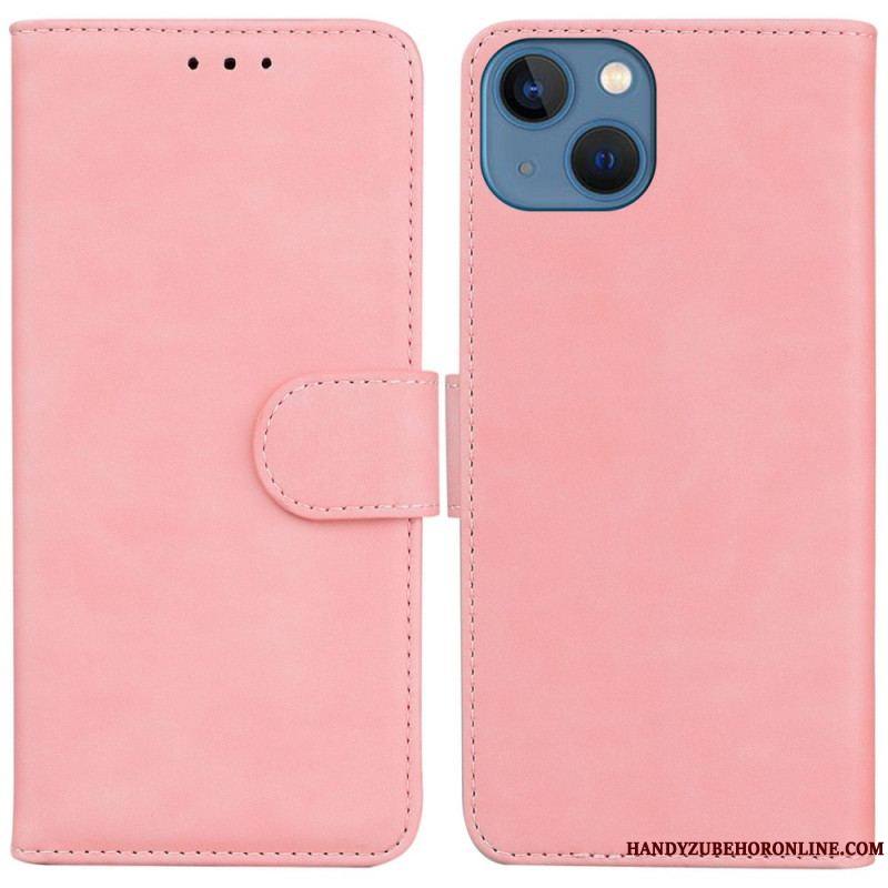 Housse iPhone 14 Plus Style Cuir Couture