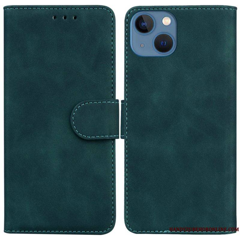 Housse iPhone 14 Plus Style Cuir Couture