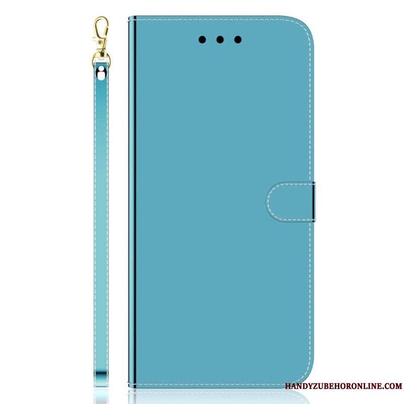 Housse iPhone 14 Pro Max Simili Cuir Couverture Miroir