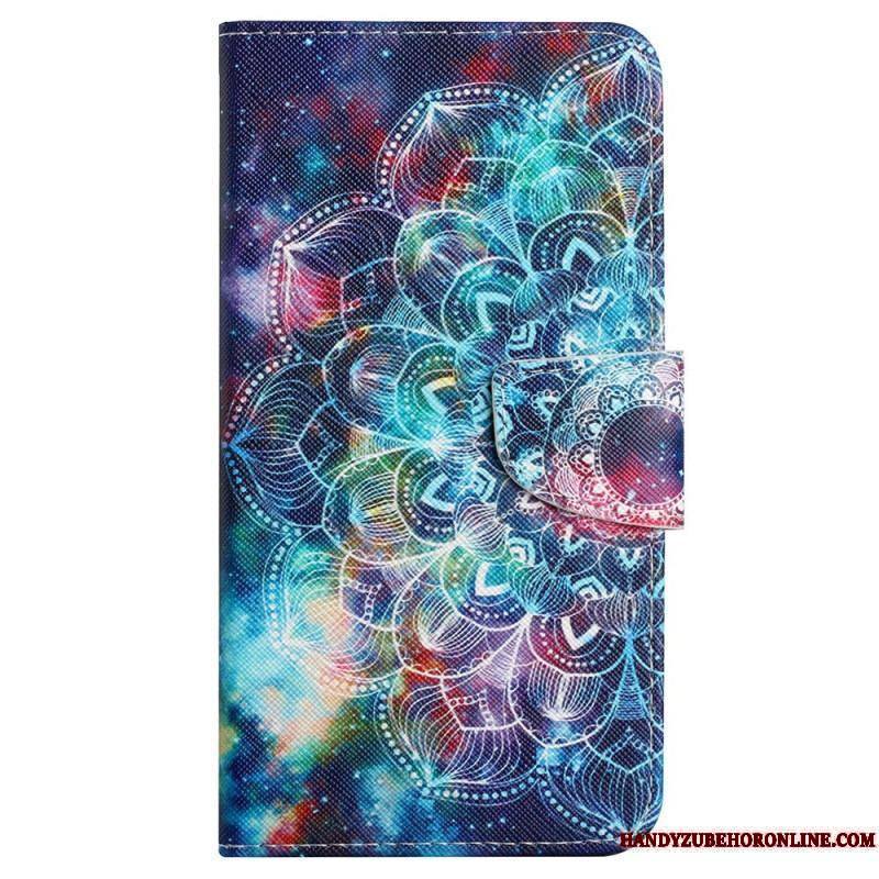 Housse iPhone 15 Mandala Coloré à Lanière