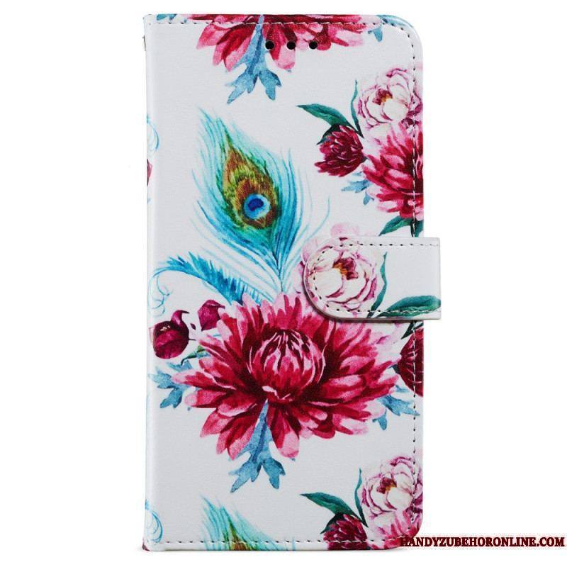 Housse iPhone 15 Plus Des Fleurs à Lanière