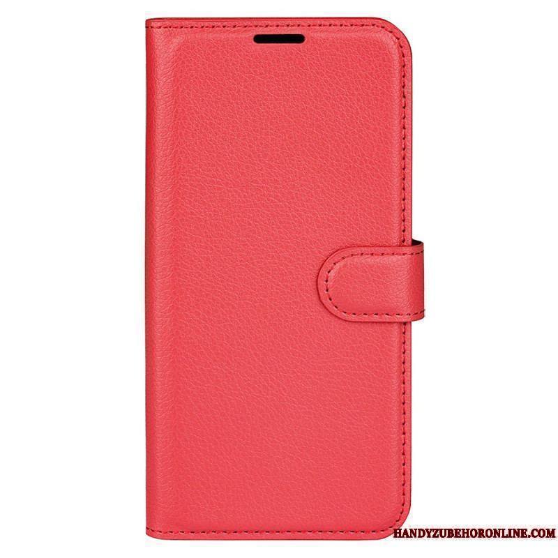 Housse iPhone 15 Plus Simili Cuir Litchi Classique