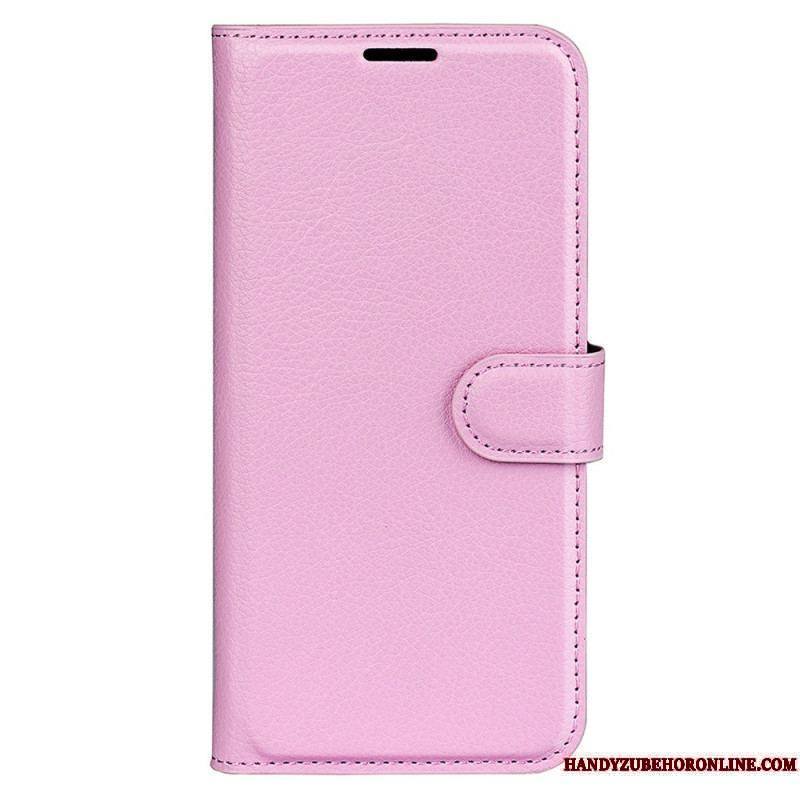 Housse iPhone 15 Plus Simili Cuir Litchi Classique