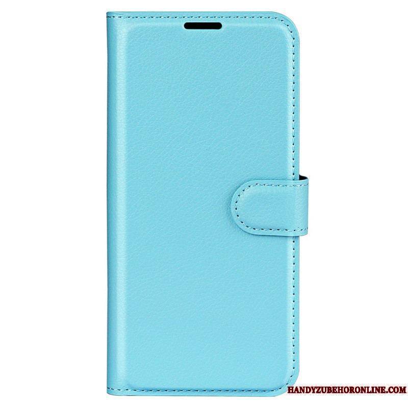 Housse iPhone 15 Plus Simili Cuir Litchi Classique