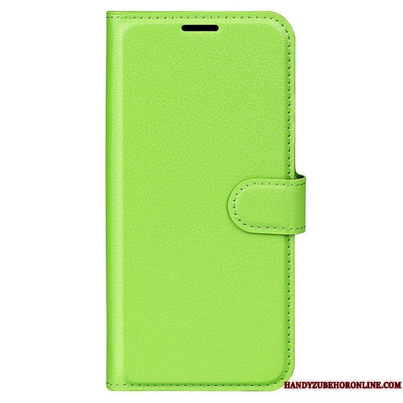 Housse iPhone 15 Plus Simili Cuir Litchi Classique