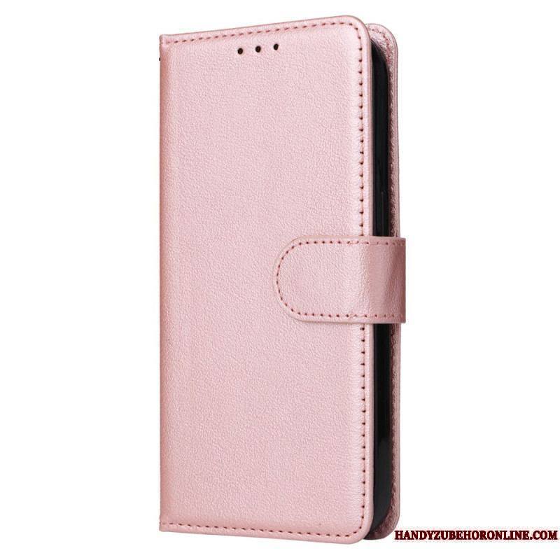 Housse iPhone 15 Plus Style Cuir Classique à Lanière