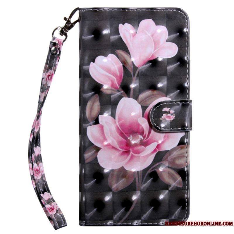 Housse iPhone 15 Pro Fleurettes à Lanière