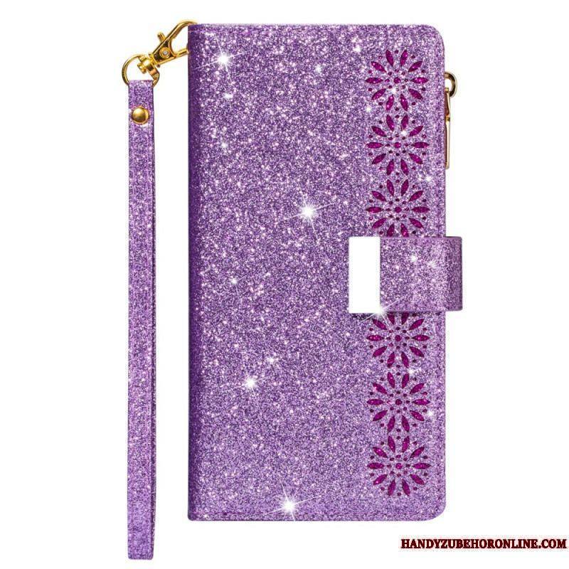 Housse iPhone 15 Pro Max Paillettes avec Porte-Monnaie