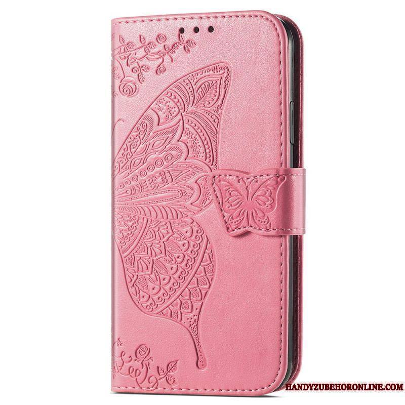 Housse iPhone 15 Pro Max Papillon Baroque à Lanière