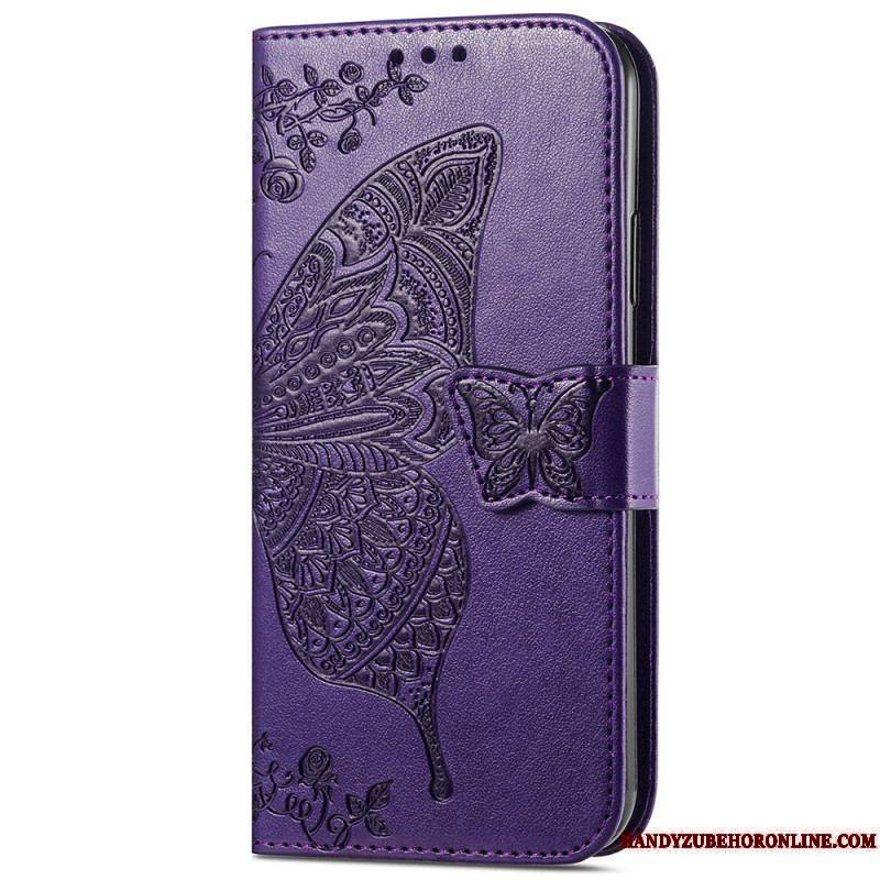 Housse iPhone 15 Pro Max Papillon Baroque à Lanière