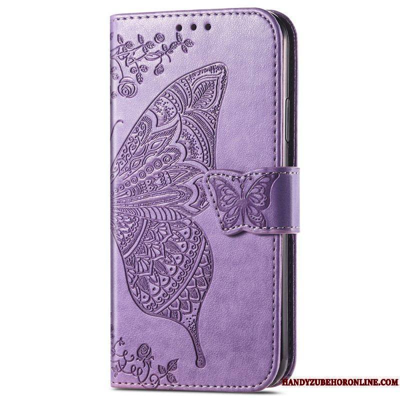 Housse iPhone 15 Pro Max Papillon Baroque à Lanière