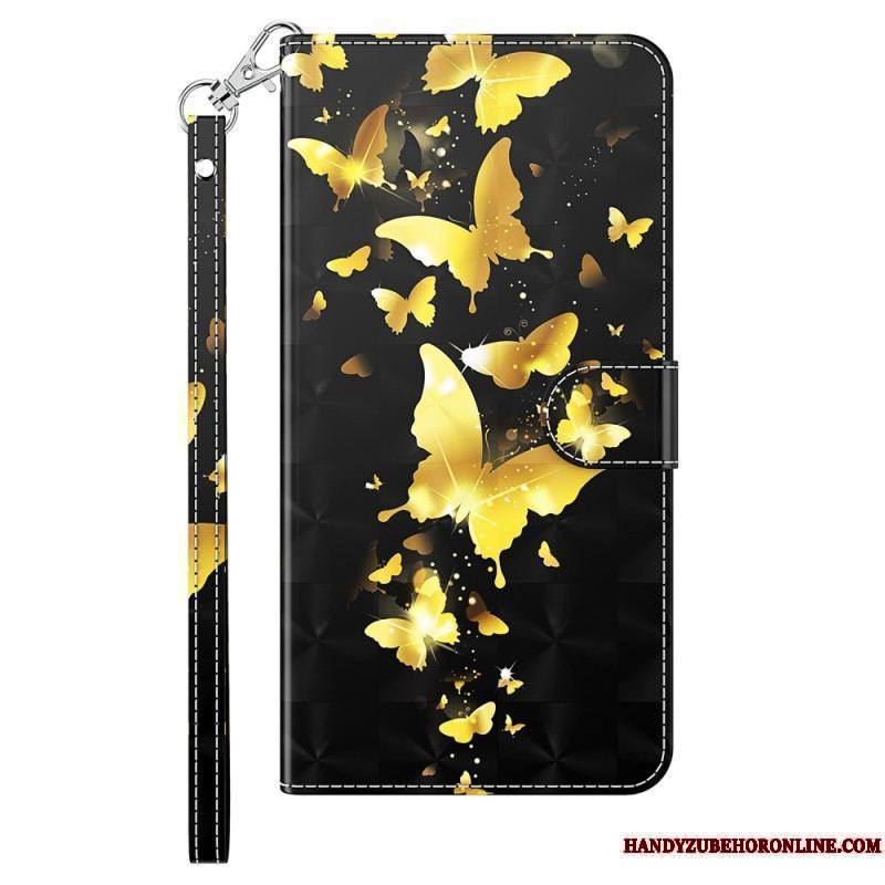 Housse iPhone 15 Pro Max Papillons 3D à Lanière