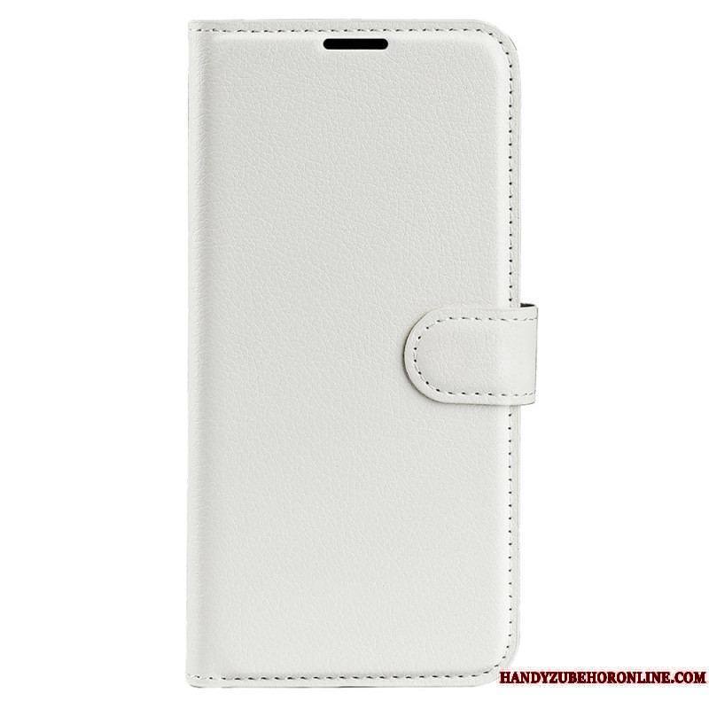 Housse iPhone 15 Pro Simili Cuir Litchi Classique