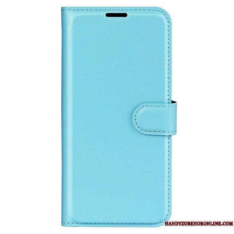 Housse iPhone 15 Pro Simili Cuir Litchi Classique