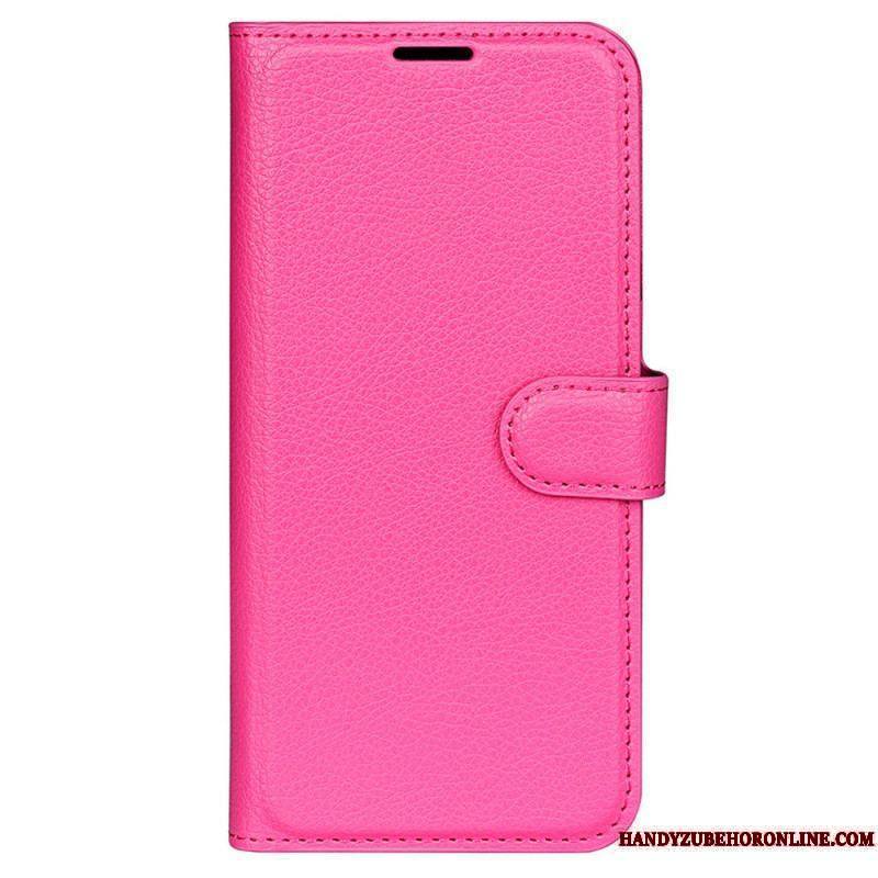 Housse iPhone 15 Simili Cuir Litchi Classique