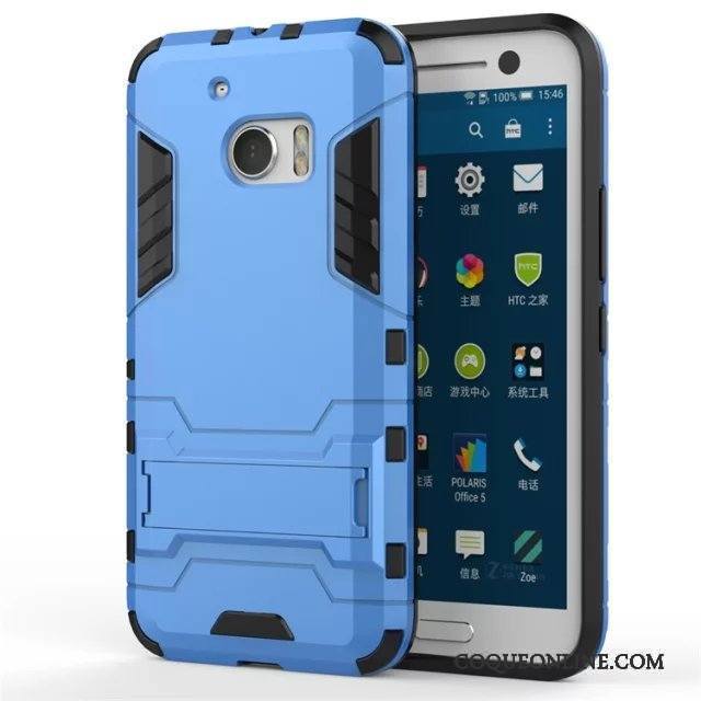 Htc 10 Coque Bleu Protection Support Incassable Étui Difficile