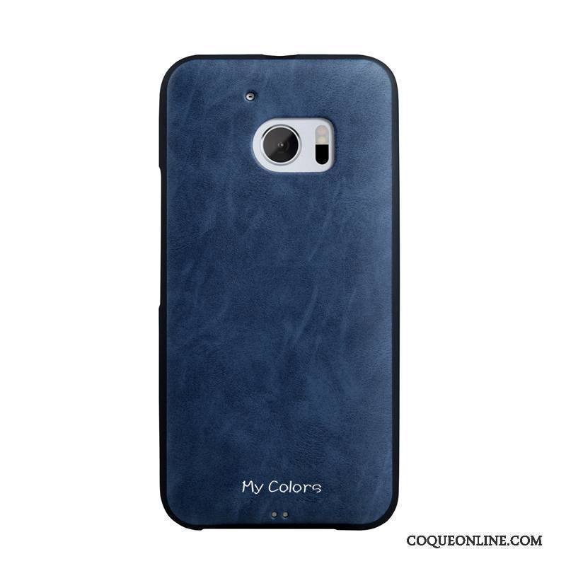 Htc 10 Similicuir Protection Fluide Doux Étui Business Coque De Téléphone Bleu