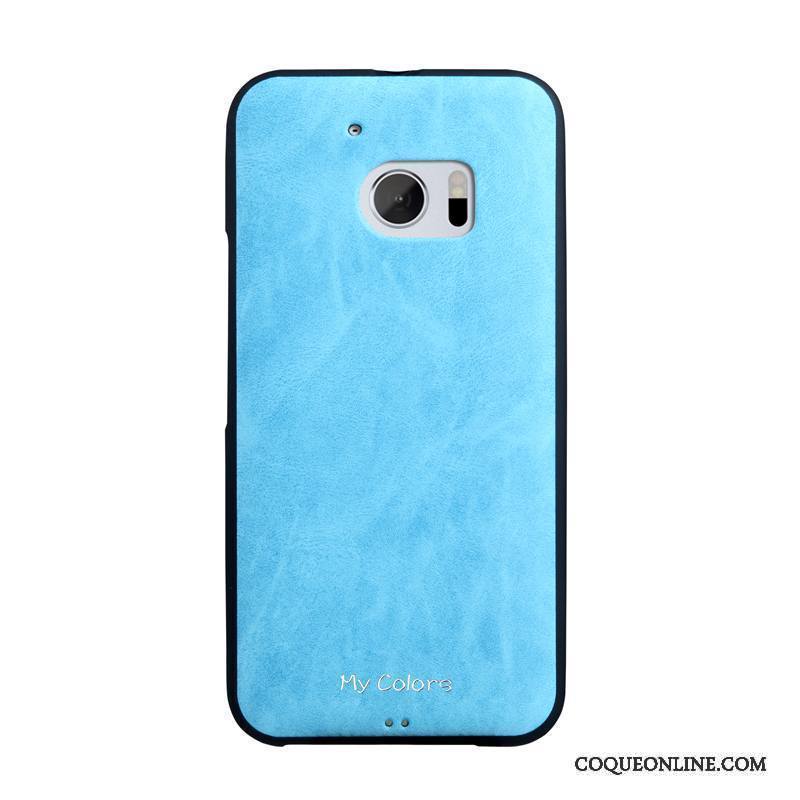 Htc 10 Similicuir Protection Fluide Doux Étui Business Coque De Téléphone Bleu